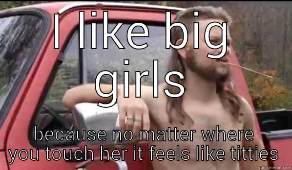 I LIKE BIG GIRLS BECAUSE NO MATTER WHERE YOU TOUCH HER IT FEELS LIKE TITTIES Almost Politically Correct Redneck