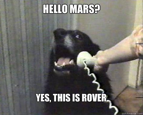 hello mars? yes, this is rover  yes this is dog