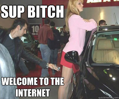 Sup Bitch Welcome to the internet  