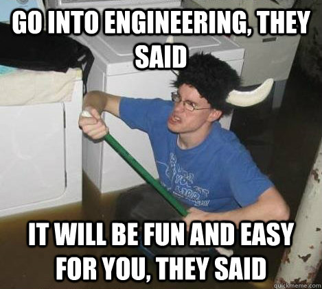 Go into Engineering, They Said It will be fun and easy for you, They Said  They said