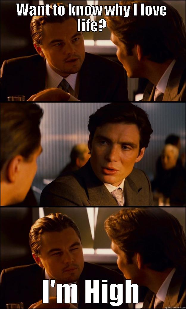WANT TO KNOW WHY I LOVE LIFE? I'M HIGH Inception