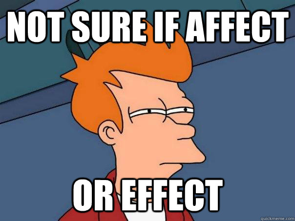 Not sure if affect Or effect  Futurama Fry