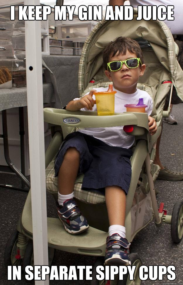 I KEEP MY GIN AND JUICE IN SEPARATE SIPPY CUPS  STROLLER BALLER