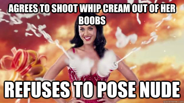 Agrees to shoot whip cream out of her boobs refuses to pose nude  