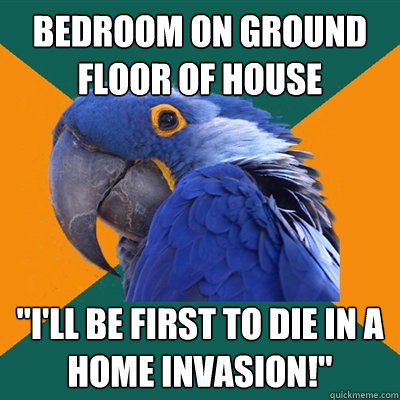 Bedroom on ground floor of house 