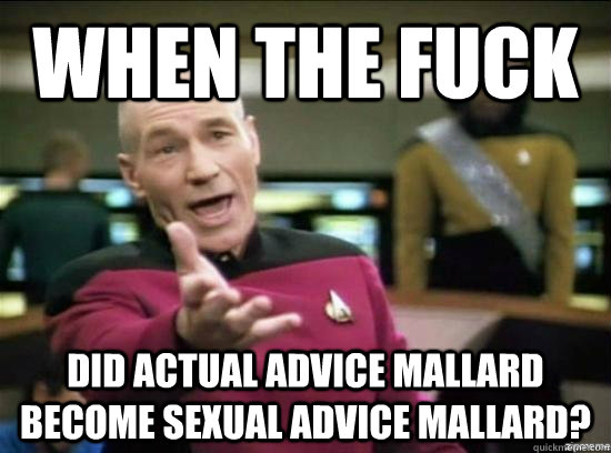 when the fuck did actual advice mallard become sexual advice mallard? - when the fuck did actual advice mallard become sexual advice mallard?  Annoyed Picard HD
