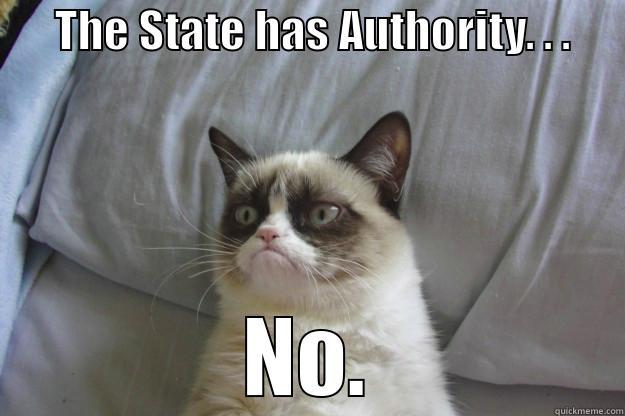      THE STATE HAS AUTHORITY. . .       NO. Grumpy Cat
