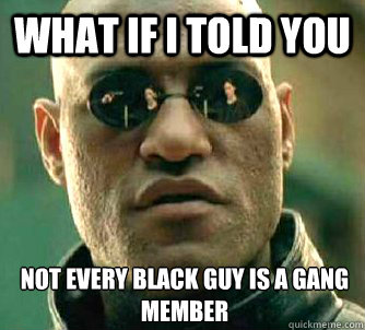 What if I told you not every black guy is a gang member  What if I told you
