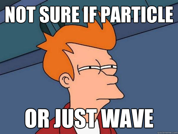 not sure if particle Or Just Wave  Futurama Fry