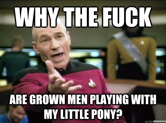 Why the fuck Are grown men playing with my little pony?  Annoyed Picard HD