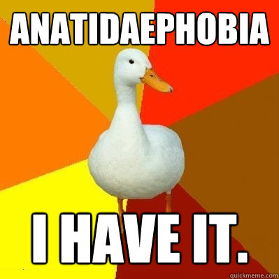 Anatidaephobia I have it. - Anatidaephobia I have it.  Tech Impaired Duck