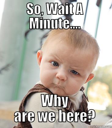 SO, WAIT A MINUTE.... WHY ARE WE HERE? skeptical baby