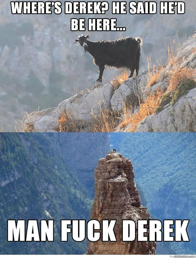 Top caption Bottom caption - Top caption Bottom caption  Derek The Misleading Goat
