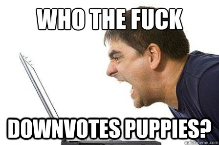 WHo THE FUCK DOWNVOTES PUPPIES? - WHo THE FUCK DOWNVOTES PUPPIES?  Angry Computer Guy