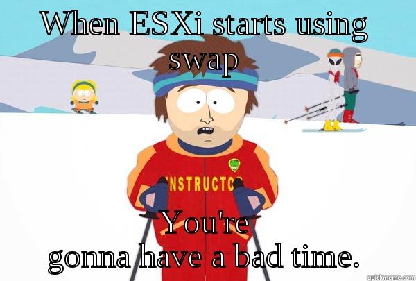 WHEN ESXI STARTS USING SWAP YOU'RE GONNA HAVE A BAD TIME. Super Cool Ski Instructor