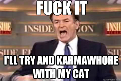 fuck it i'll try and karmawhore with my cat  Fuck It Bill OReilly
