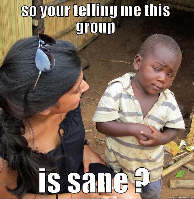 SO YOUR TELLING ME THIS GROUP IS SANE ? Skeptical Third World Kid