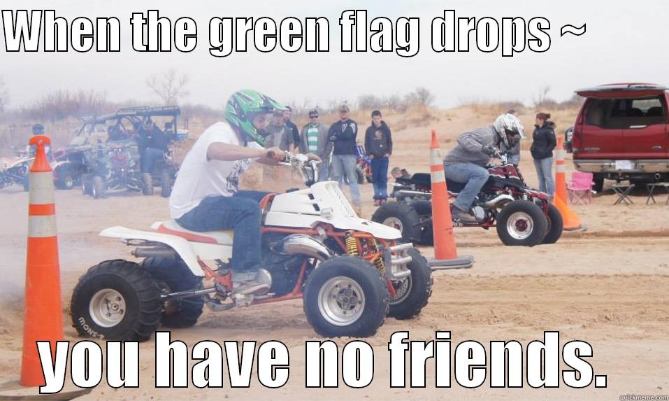 WHEN THE GREEN FLAG DROPS ~          YOU HAVE NO FRIENDS.  Misc