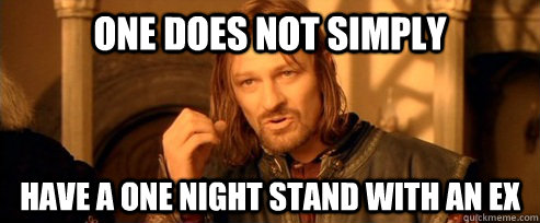 One does not simply have a one night stand with an ex  One Does Not Simply