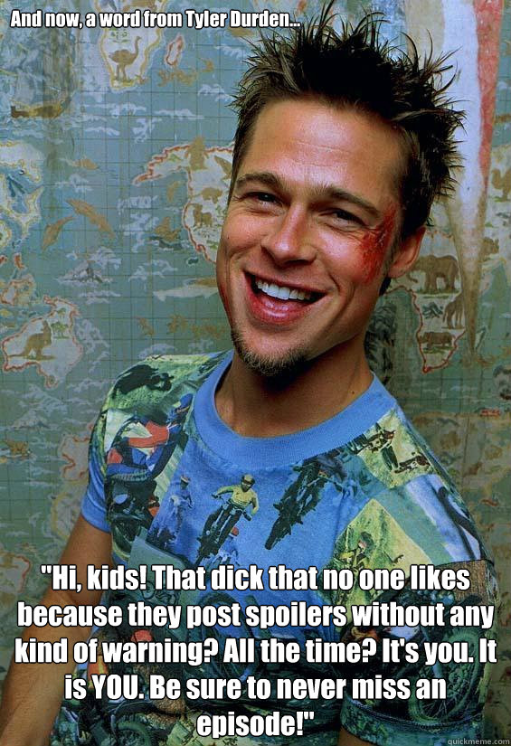 And now, a word from Tyler Durden... 