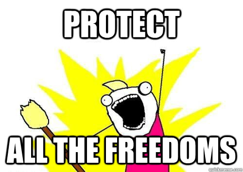 PROTECT ALL THE FREEDOMS  x all the y