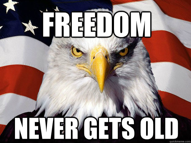 FREEDOM NEVER GETS OLD  Patriotic Eagle
