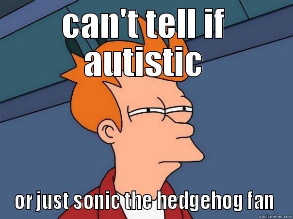 CAN'T TELL IF AUTISTIC OR JUST SONIC THE HEDGEHOG FAN Futurama Fry