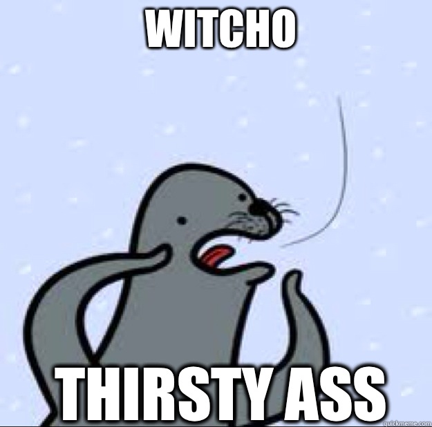 Witcho Thirsty ass  Gay seal