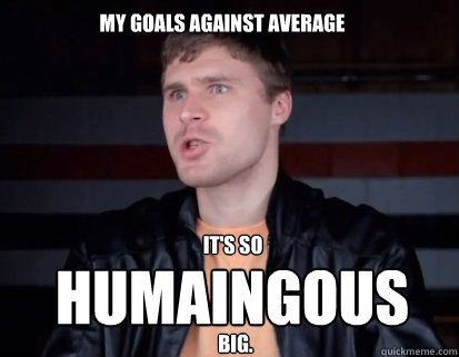 My goals against average  It's so
 Humaingous big.  