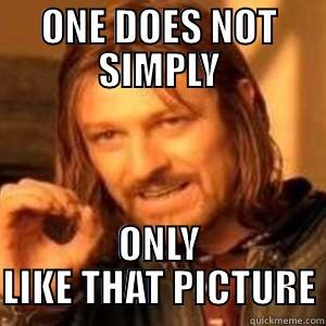 ONE DOES NOT SIMPLY ONLY LIKE THAT PICTURE Misc