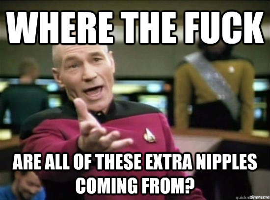 where the fuck are all of these extra nipples coming from?  Annoyed Picard HD