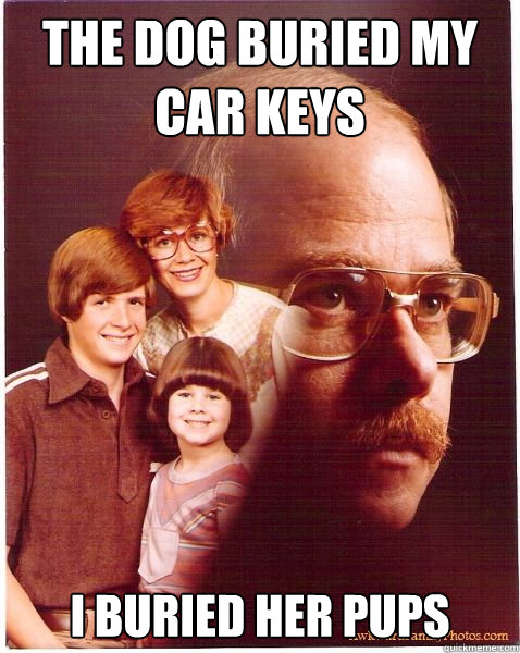 THE Dog buried my car keys i buried her pups  Vengeance Dad
