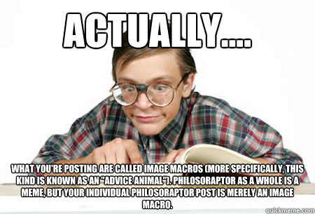 Actually.... What you're posting are called image macros (more specifically, this kind is known as an 