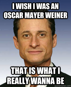 I wish I was an oscar mayer weiner  that is what i really wanna be  - I wish I was an oscar mayer weiner  that is what i really wanna be   Anthony weiner