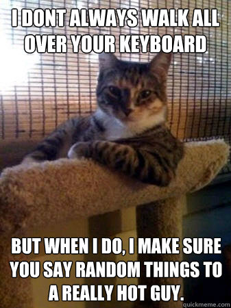 i dont always walk all over your keyboard but when I do, i make sure you say random things to a really hot guy.  The Most Interesting Cat in the World