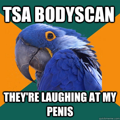 TSA bodyscan They're laughing at my penis  Paranoid Parrot