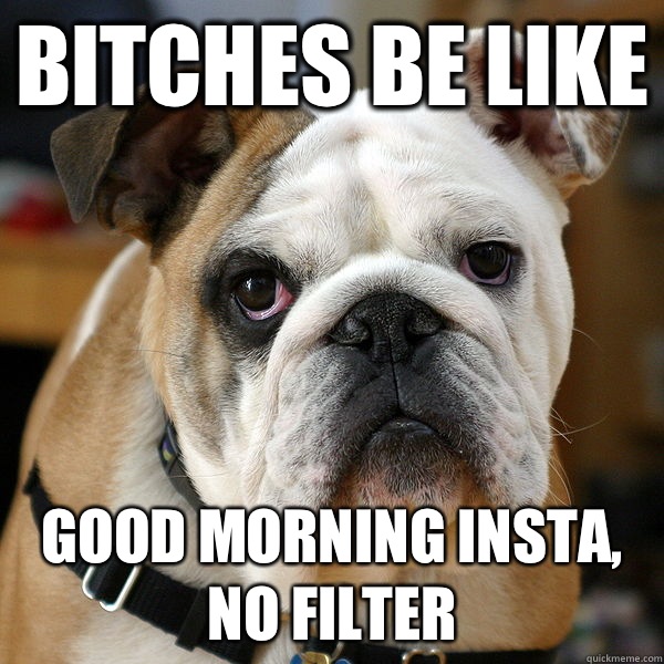 Bitches be like Good Morning insta, no filter  