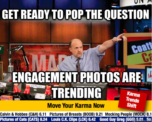 Get ready to pop the question Engagement photos are trending - Get ready to pop the question Engagement photos are trending  Mad Karma with Jim Cramer