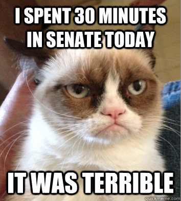 I spent 30 minutes in Senate today it was terrible  