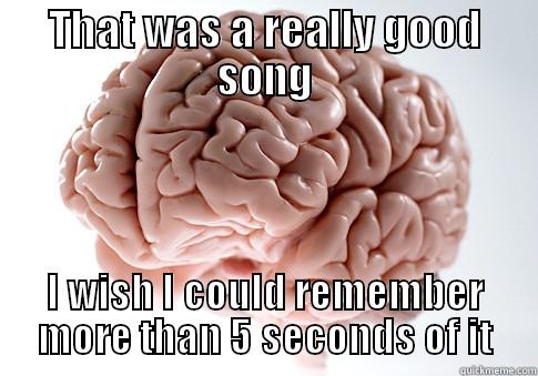 THAT WAS A REALLY GOOD SONG I WISH I COULD REMEMBER MORE THAN 5 SECONDS OF IT Scumbag Brain