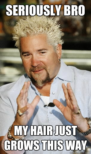 seriously bro my hair just grows this way - seriously bro my hair just grows this way  guy fieri says