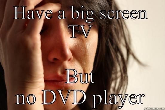 HAVE A BIG SCREEN TV BUT NO DVD PLAYER First World Problems