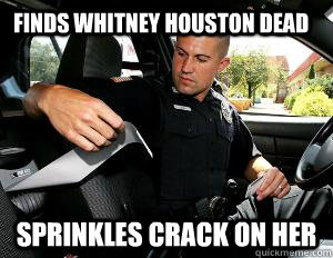 Finds whitney houston dead sprinkles crack on her  