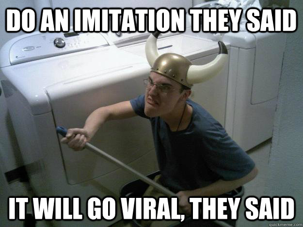 Do an Imitation They Said It Will Go Viral, They Said  Laundry Room Viking Imitation