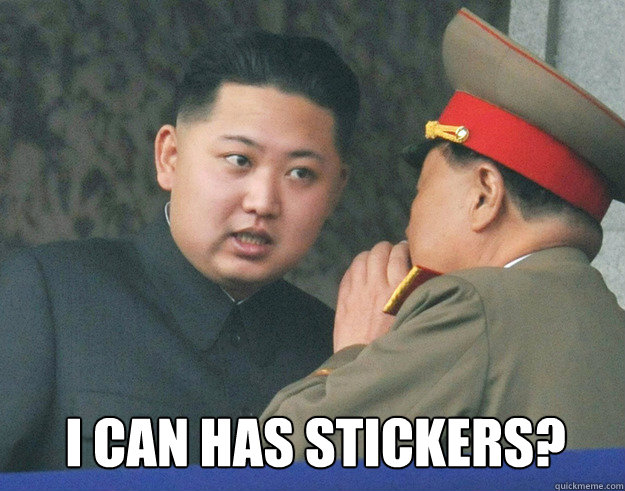  I CAN HAS STICKERS?  Hungry Kim Jong Un