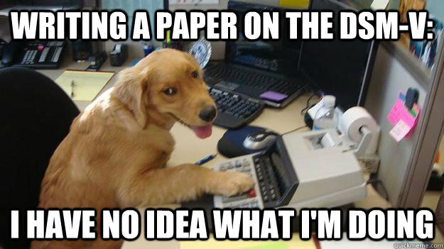WRiting a paper on the DSM-v: I have no idea what I'm doing - WRiting a paper on the DSM-v: I have no idea what I'm doing  Accountant Dog