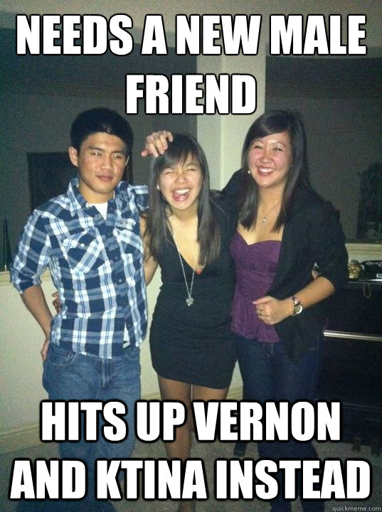 needs a new male friend hits up vernon and ktina instead - needs a new male friend hits up vernon and ktina instead  Third Wheelin Wu