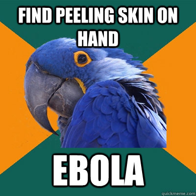 Find peeling skin on hand Ebola  Paranoid Parrot