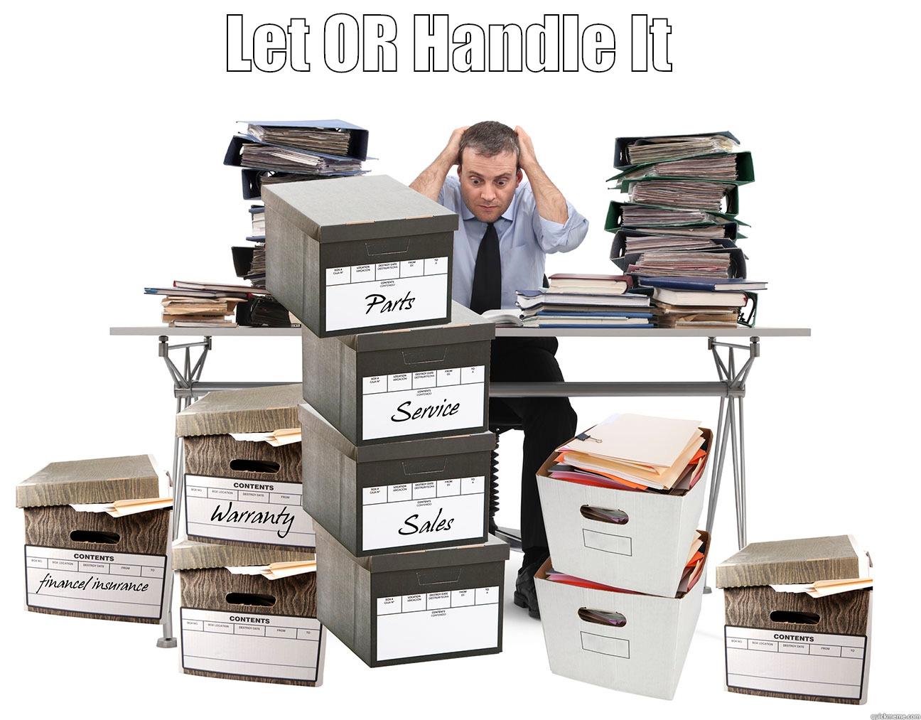 operation research - LET OR HANDLE IT   Misc