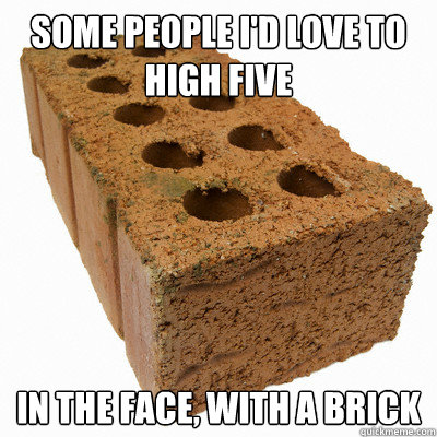 some people i'd love to high five in the face, with a brick  - some people i'd love to high five in the face, with a brick   Misc